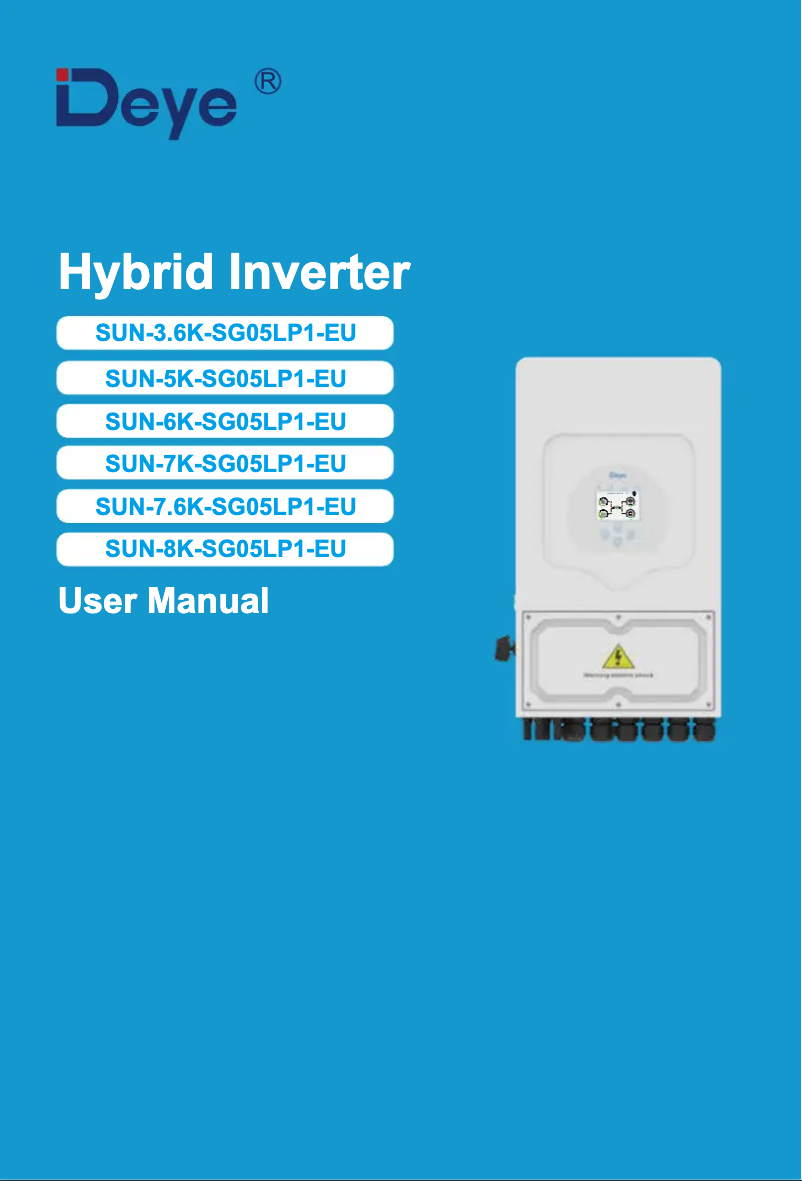 Page 1 of the manual User Manual Deye SUN-8K-SG05LP1-EU