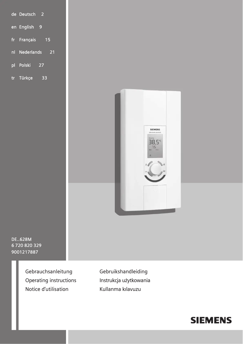Page 1 of the manual User Manual Siemens DE2427628M