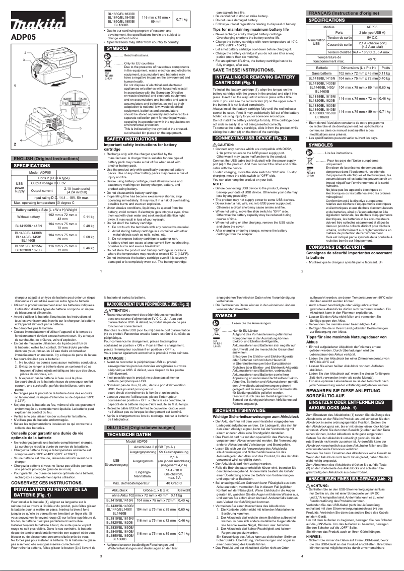 First page image of the manual for DEBADP05