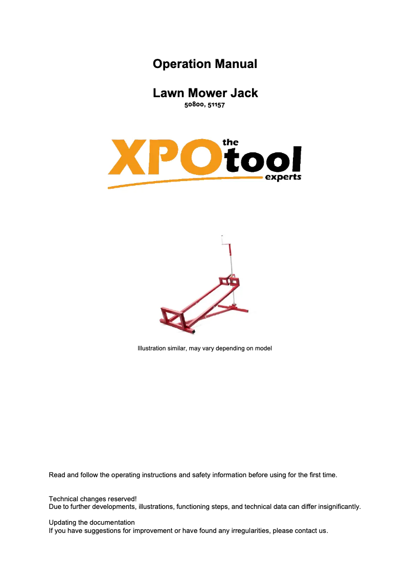 First page image of the manual for 50800