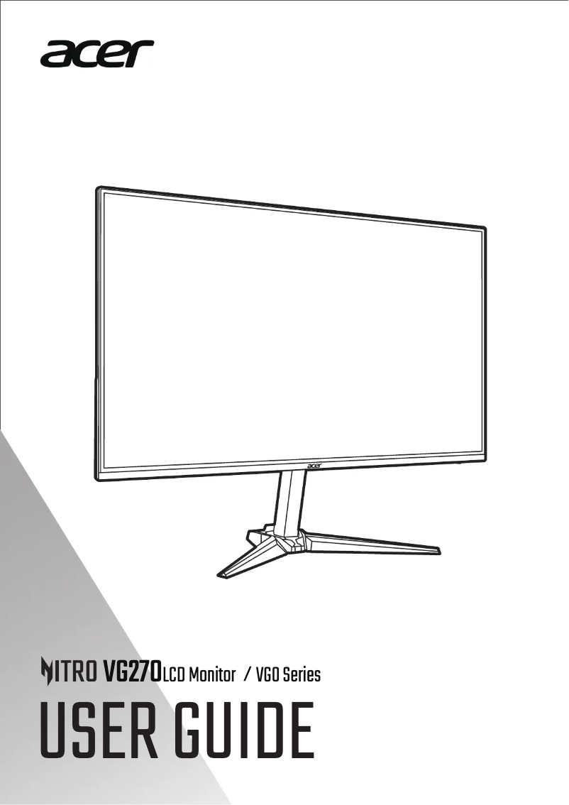 First page image of the manual for VG270E
