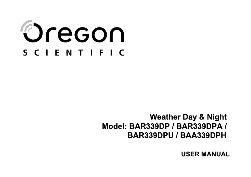 Page 1 of the manual User Manual Oregon Scientific BAR339DPA