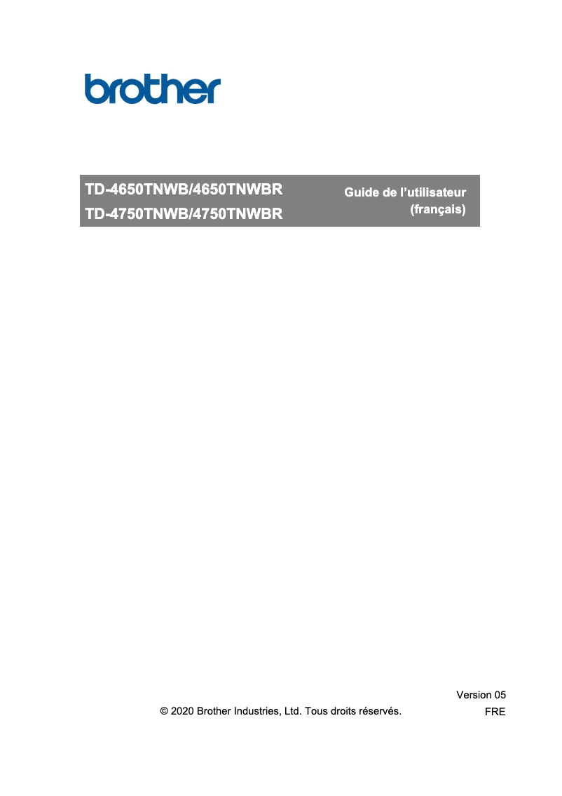 Page 1 of the manual User Manual Brother TD-4650TNWBR