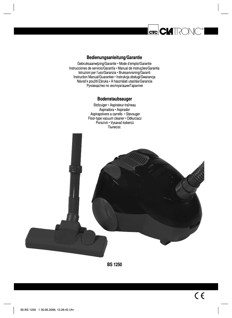 Page 1 of the manual User Manual Clatronic BS 1250