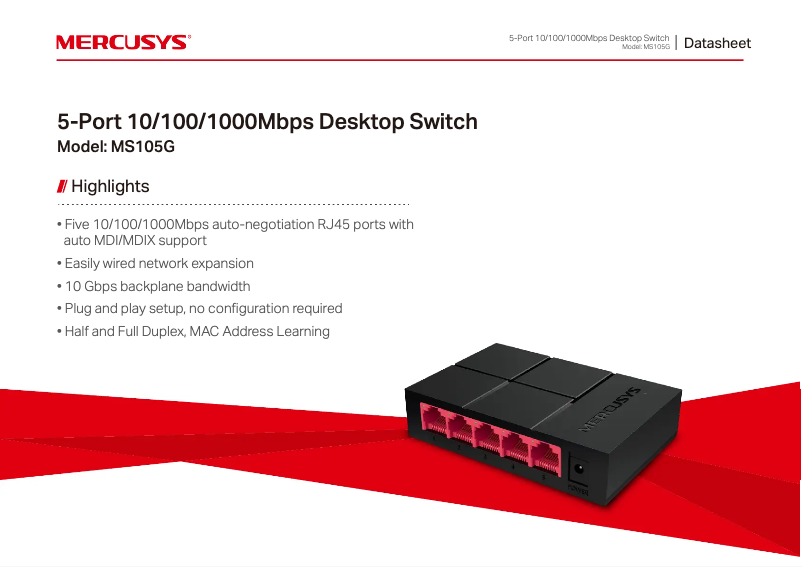 Image de la première page du manuel de l'appareil MS105G