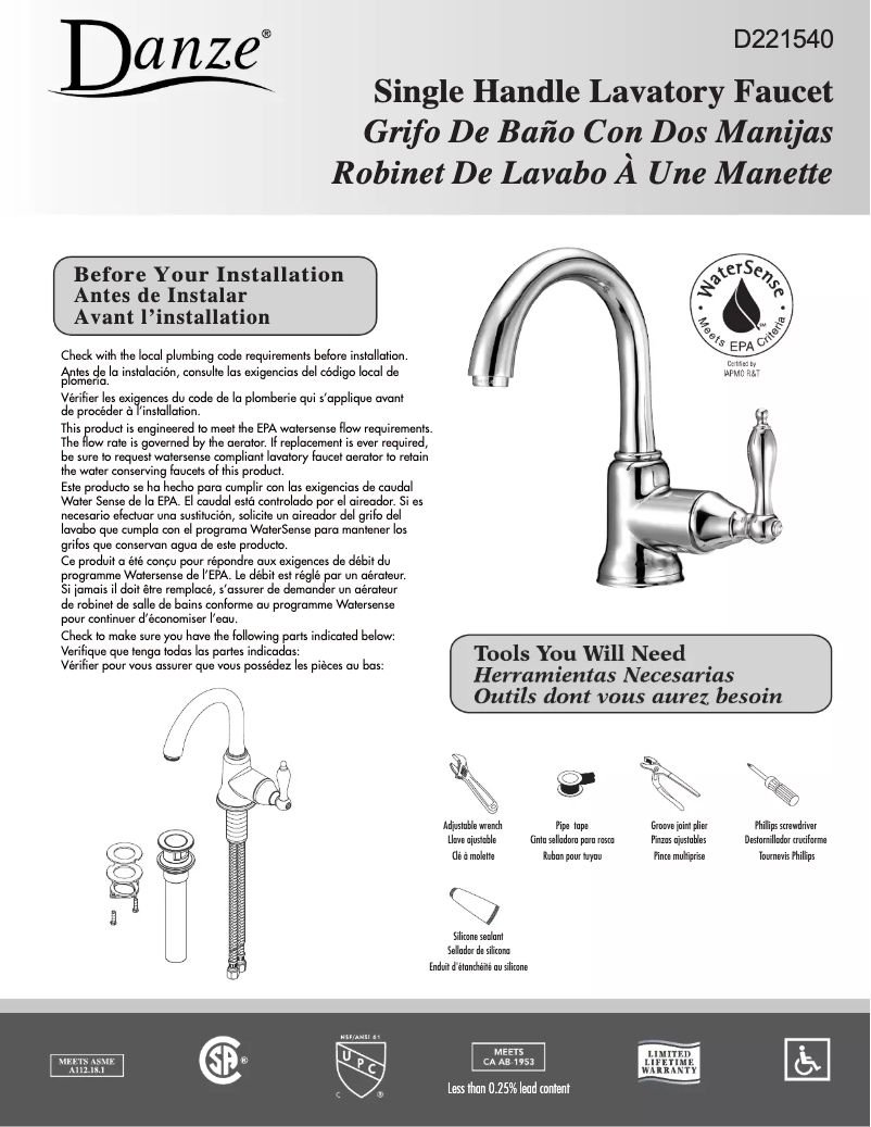Image de la première page du manuel de l'appareil D221540