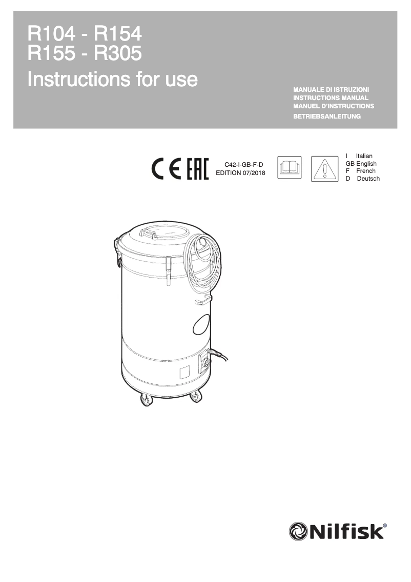First page image of the manual for R154