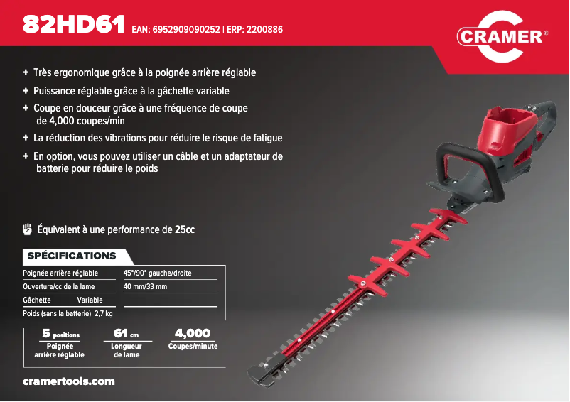 Page 1 of the manual User Manual Cramer 82HD61