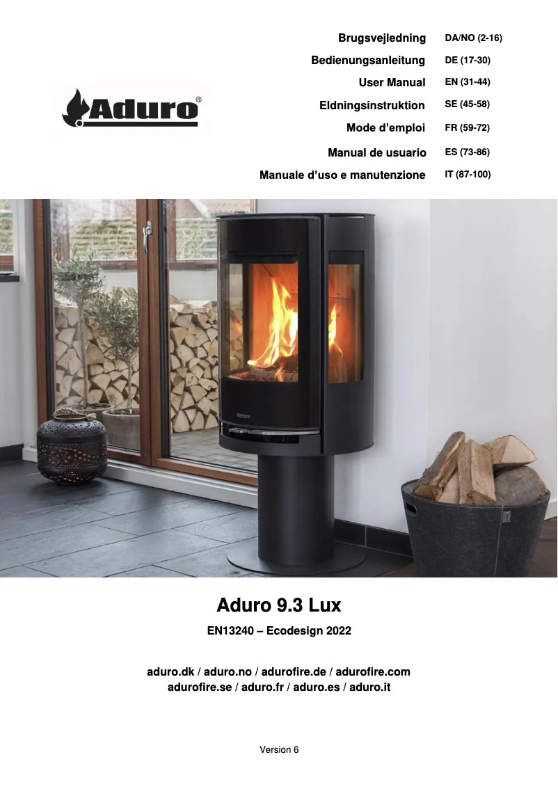 Page 1 of the manual User Manual Aduro 9.3 Lux