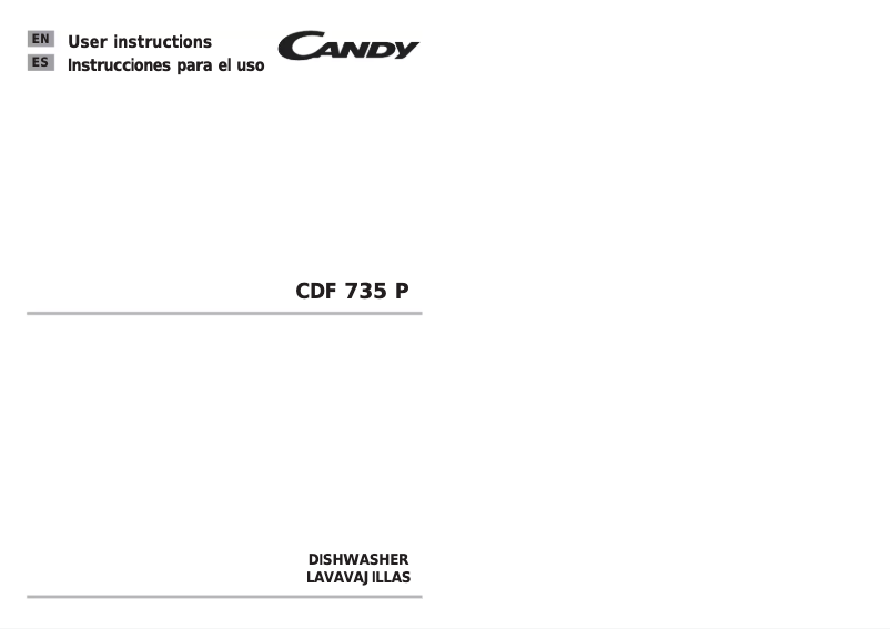 Page 1 of the manual User Manual Candy CDF 735P