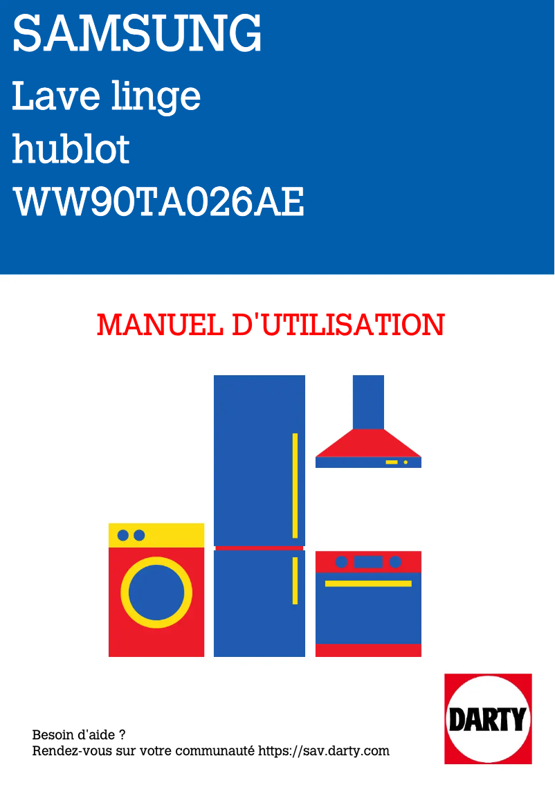 Page 1 of the manual User Manual Samsung WW90TA026AE