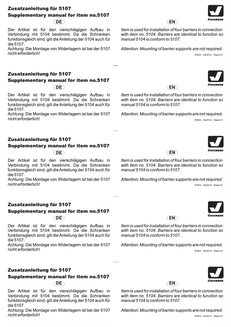 First page image of the manual for 5107