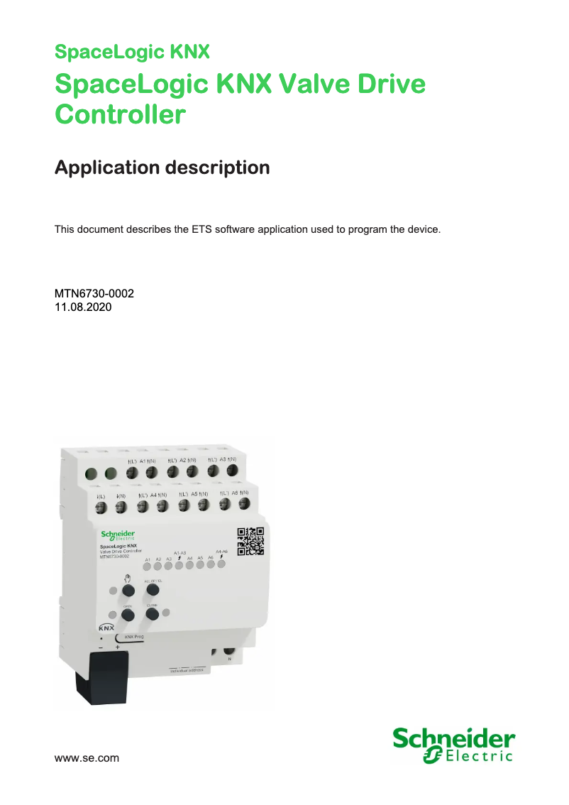 Page 1 of the manual User Manual Schneider MTN6730-0002
