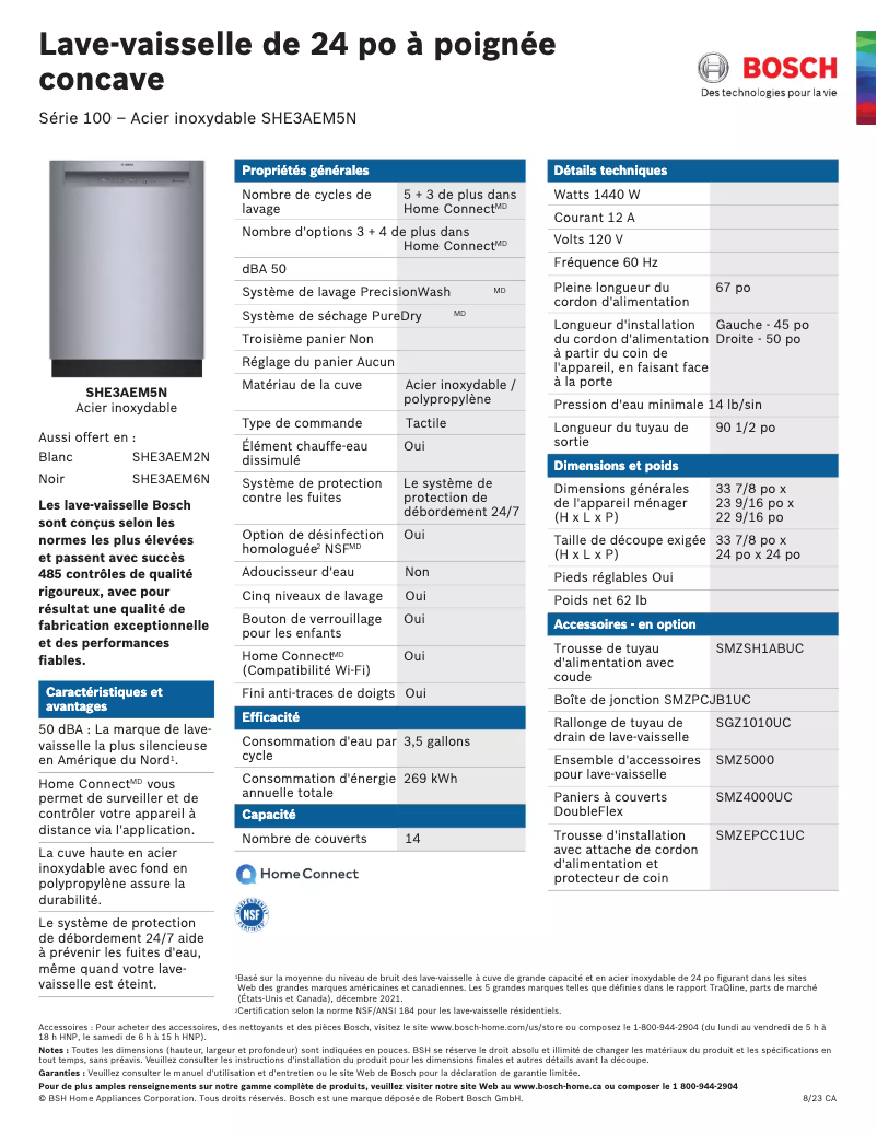 First page image of the manual for SHE3AEM5N