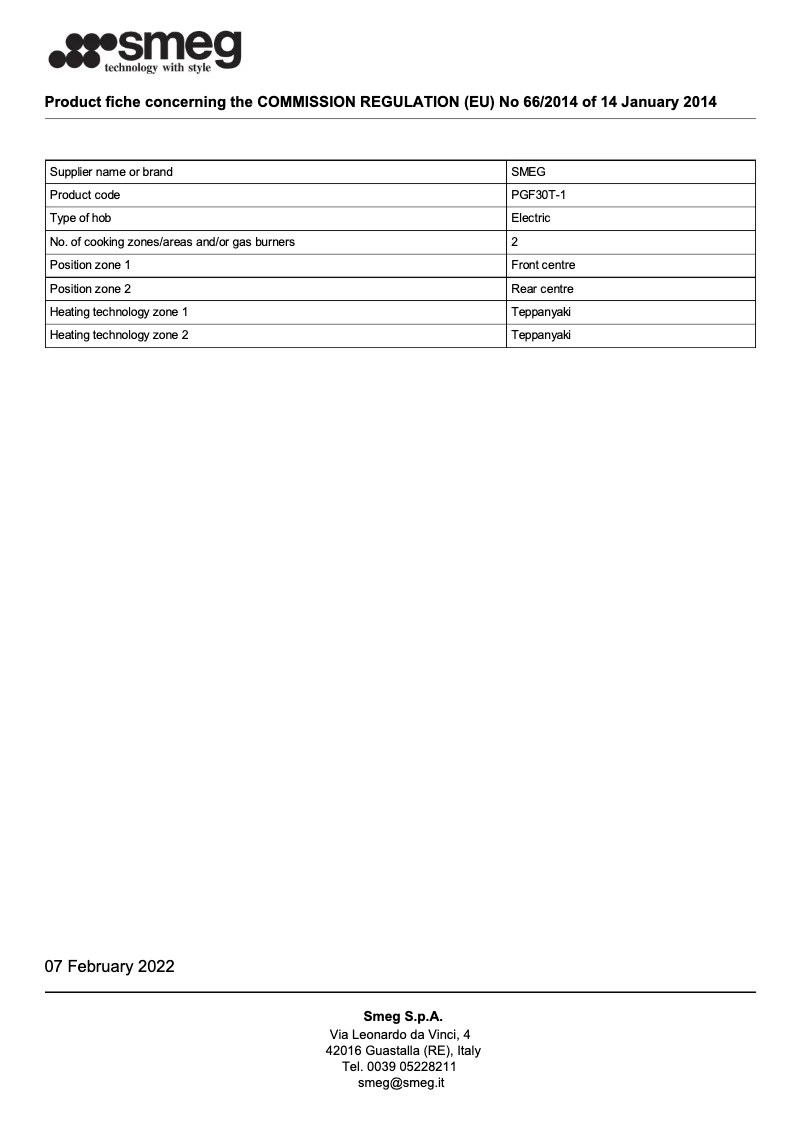 First page image of the manual for PGF30T-1