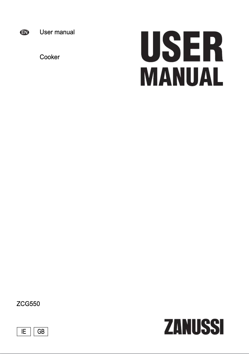 Page 1 of the manual User Manual Zanussi ZCG550GNC