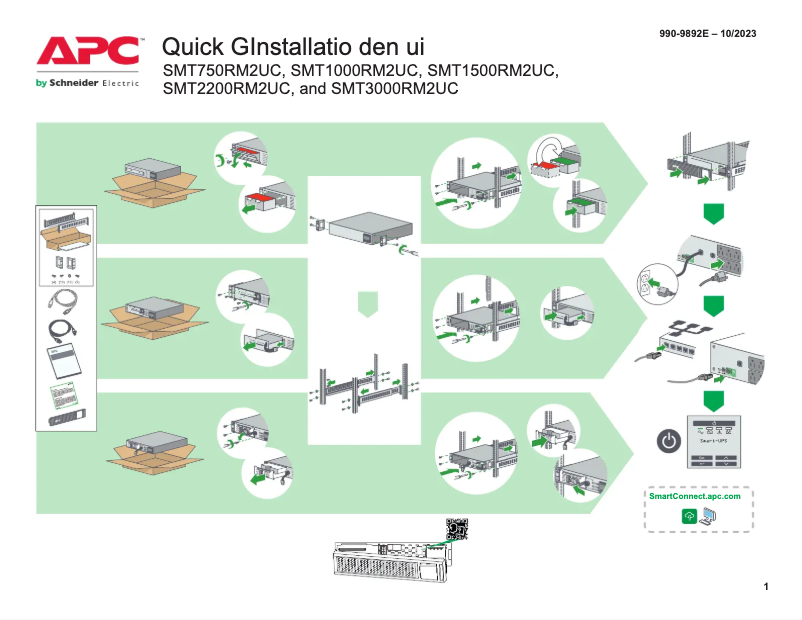 First page image of the manual for Smart-UPS SMT1000RM2UC