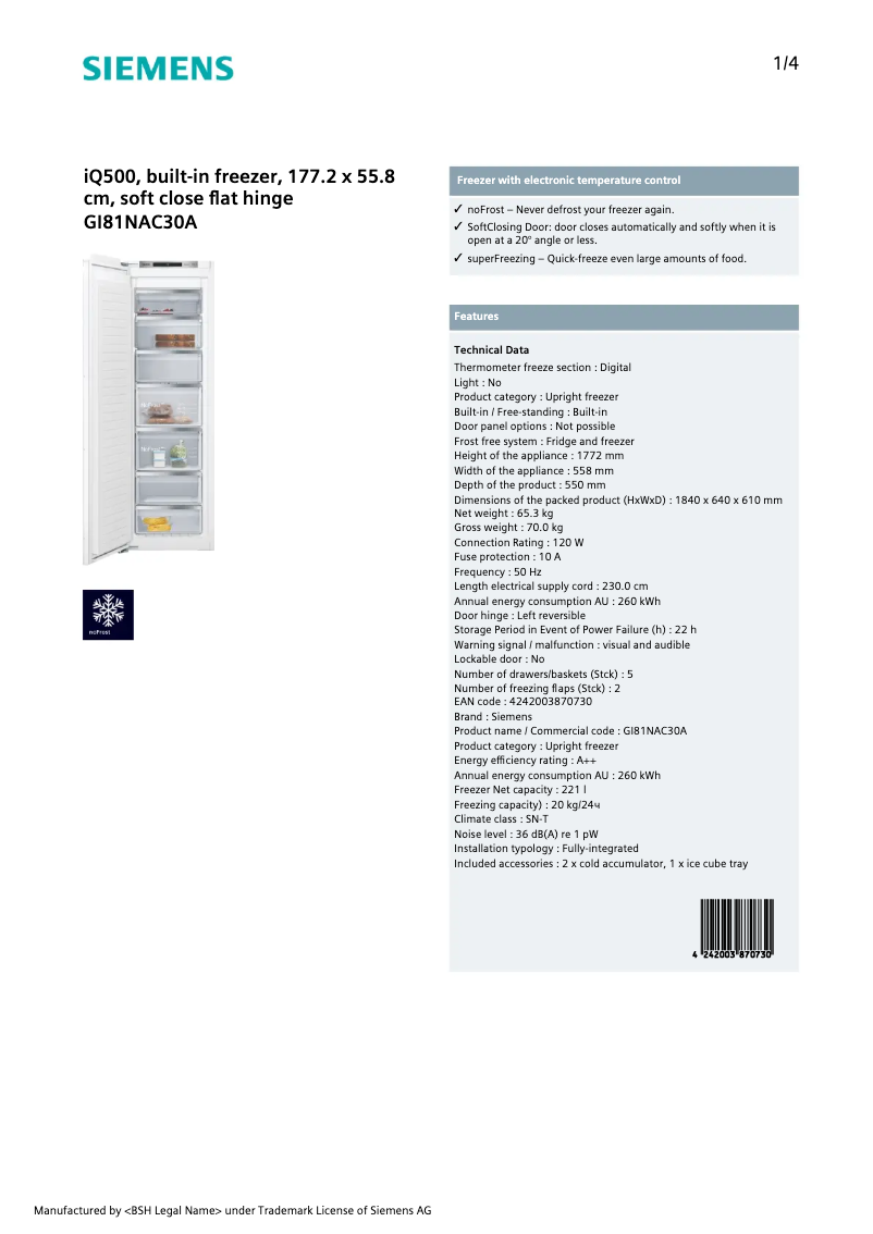 First page image of the manual for GI81NAC30A