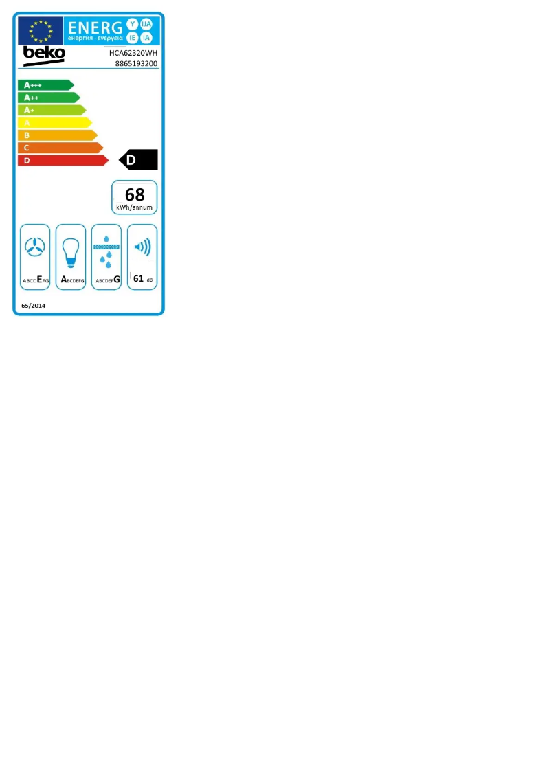 First page image of the manual for HCA62320WH