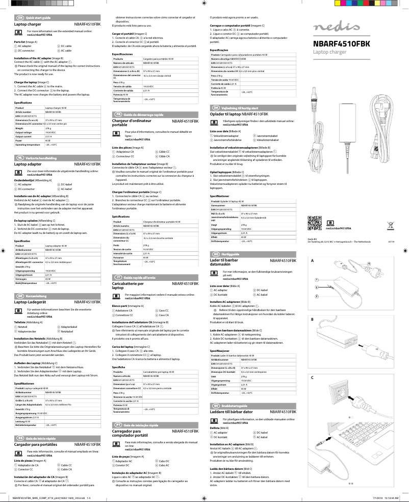 Page 1 of the manual User Manual Nedis NBARF4510FBK
