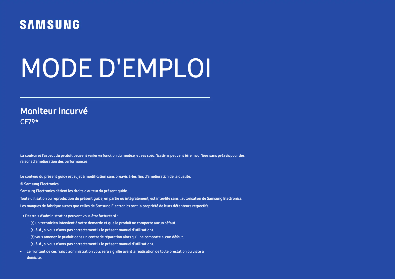 Page 1 of the manual User Manual Samsung C34F791WQI