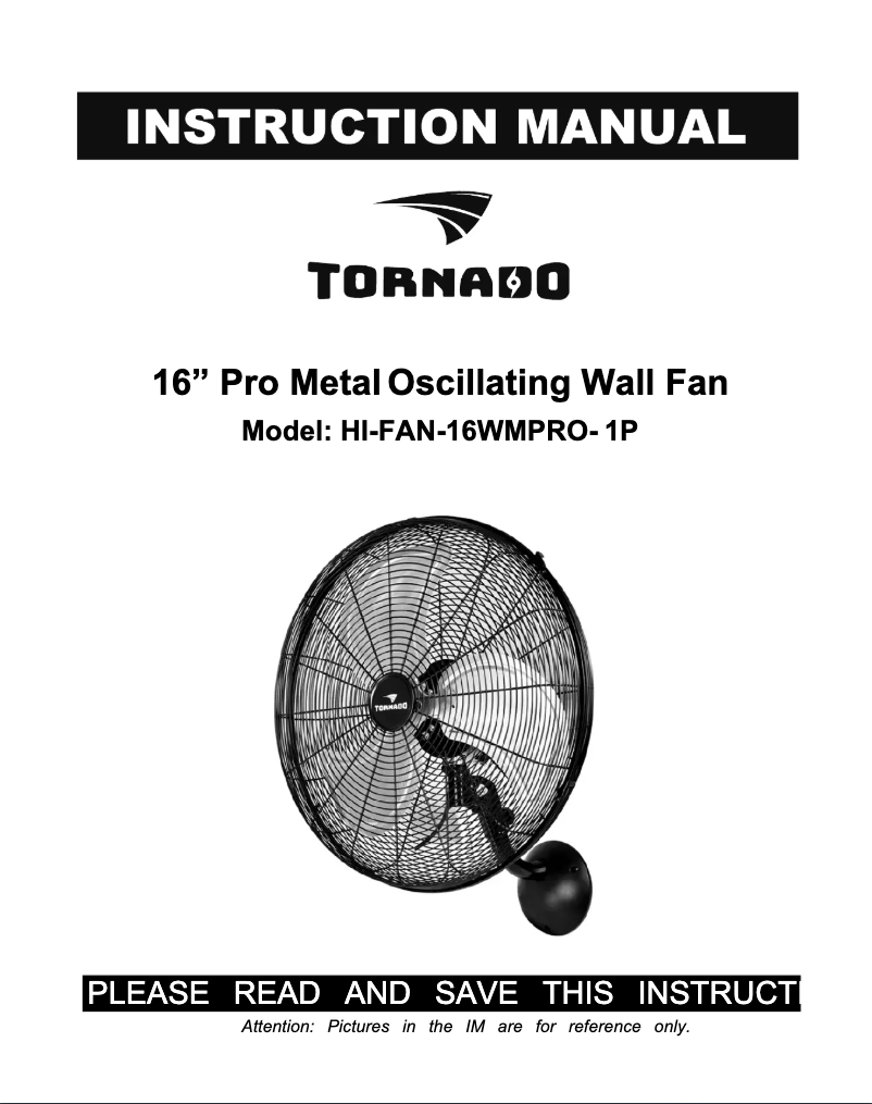 Page 1 of the manual User Manual Tornado HI-FAN-16WMPRO-1P