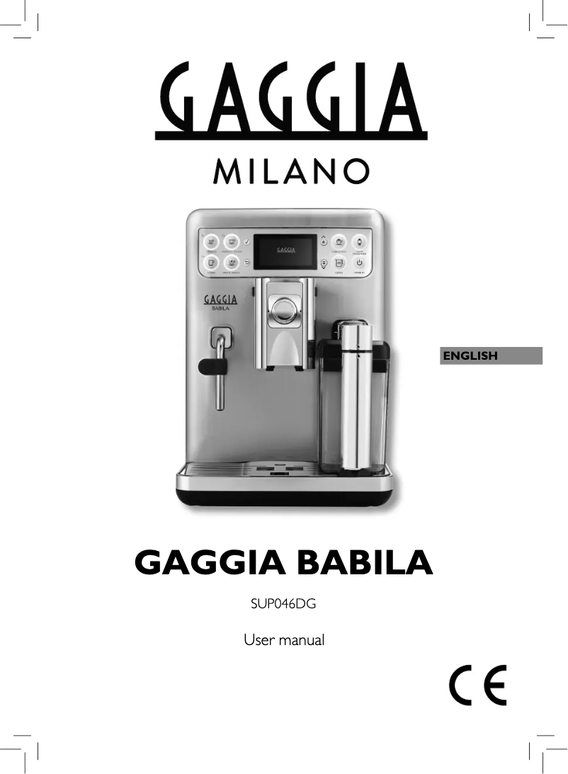 Page 1 of the manual User Manual Gaggia Babila