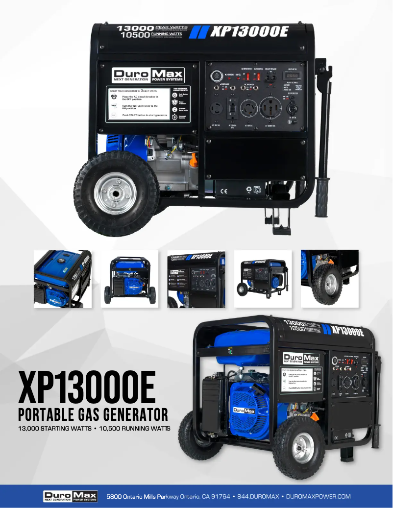 First page image of the manual for XP13000E