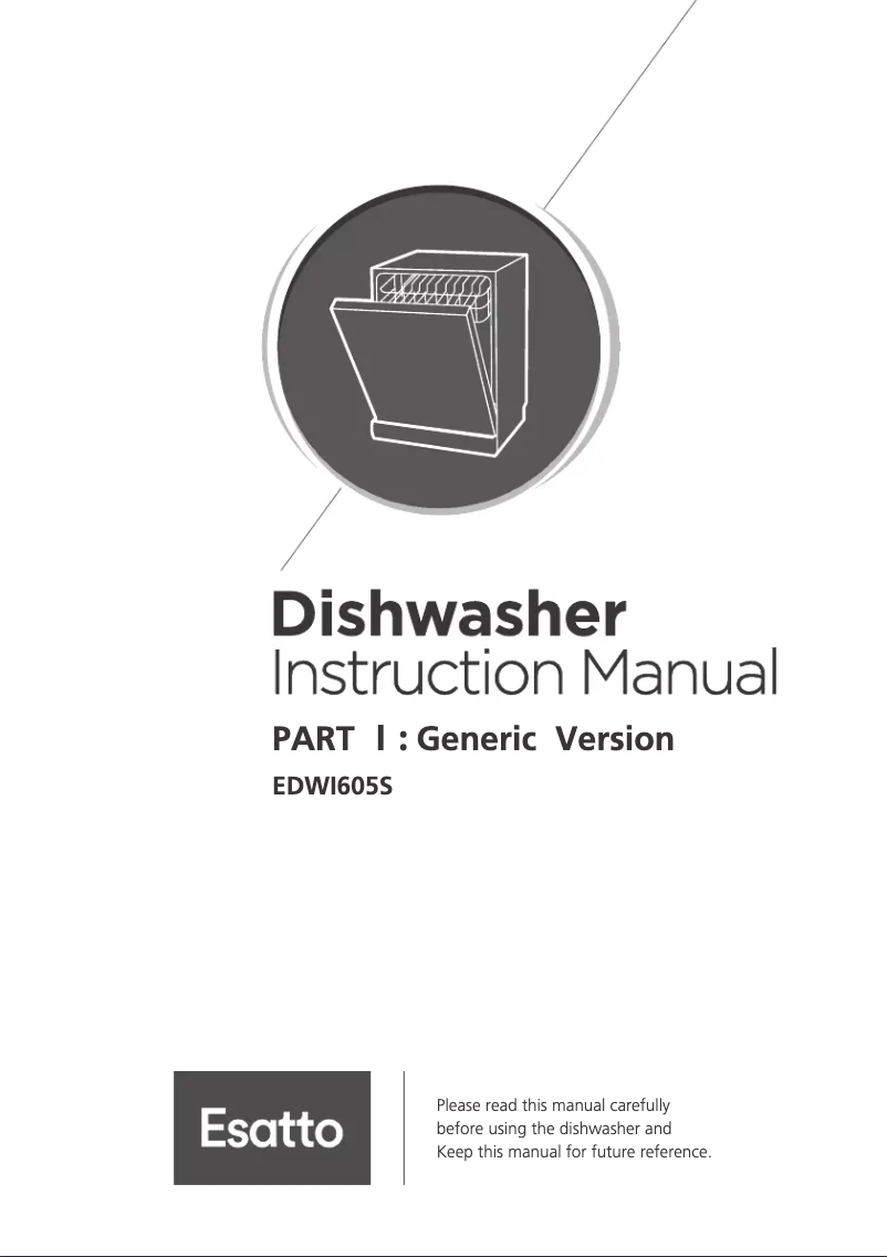 First page image of the manual for EDWI605S