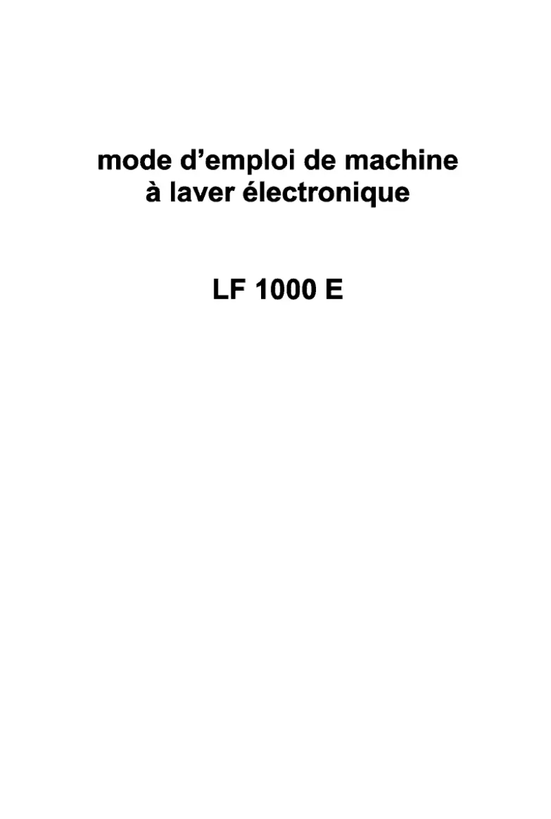 First page image of the manual for LF1000E