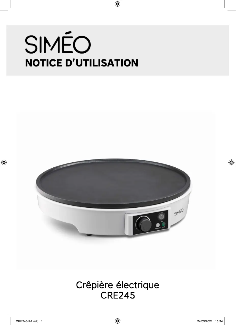 Image de la première page du manuel de l'appareil CRE245