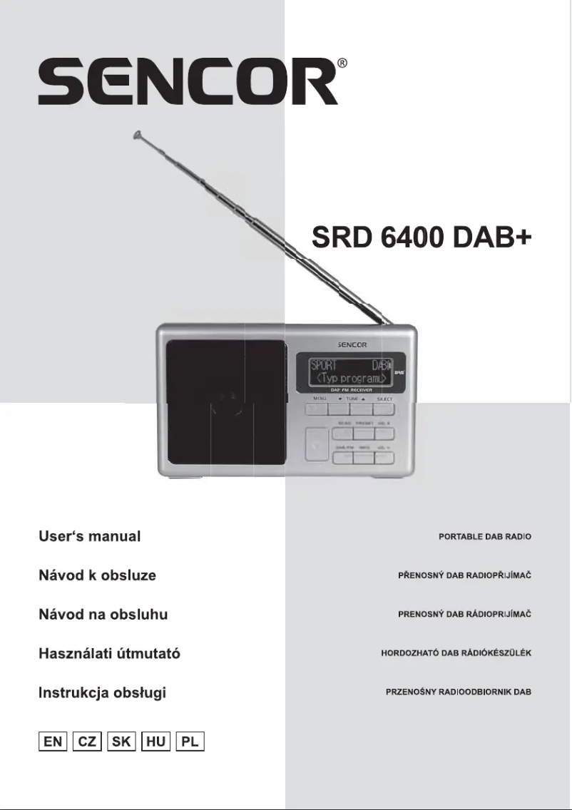 Page 1 of the manual User Manual Sencor SRD 6400
