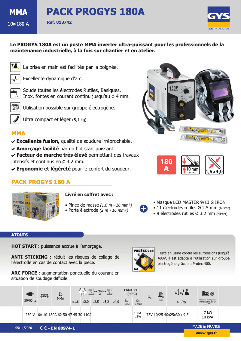 First page image of the manual for Progys 180A