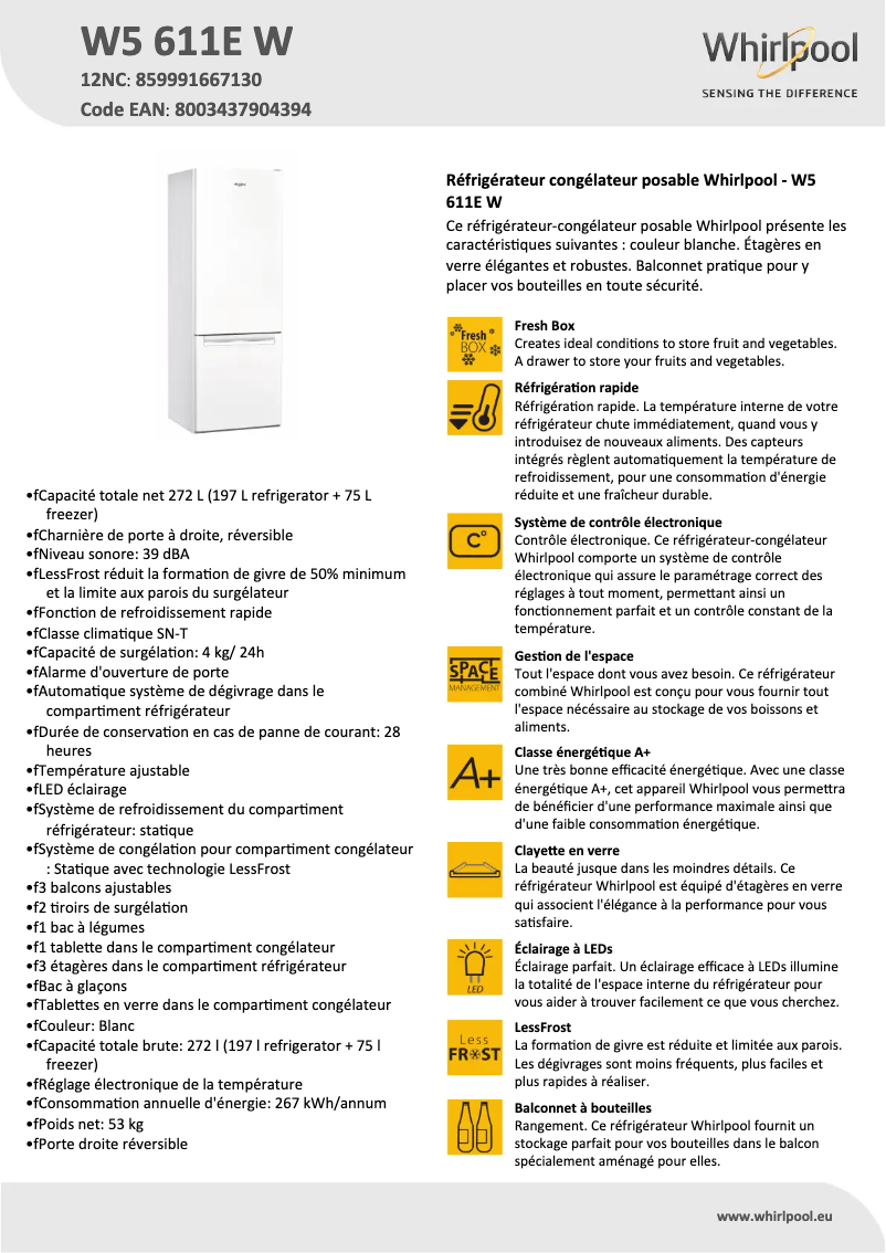 First page image of the manual for W5 611E W