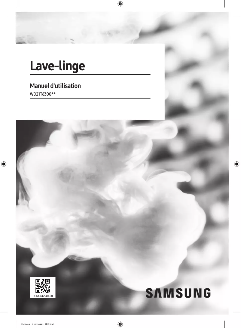 Page 1 of the manual User Manual Samsung WD21T6300GV