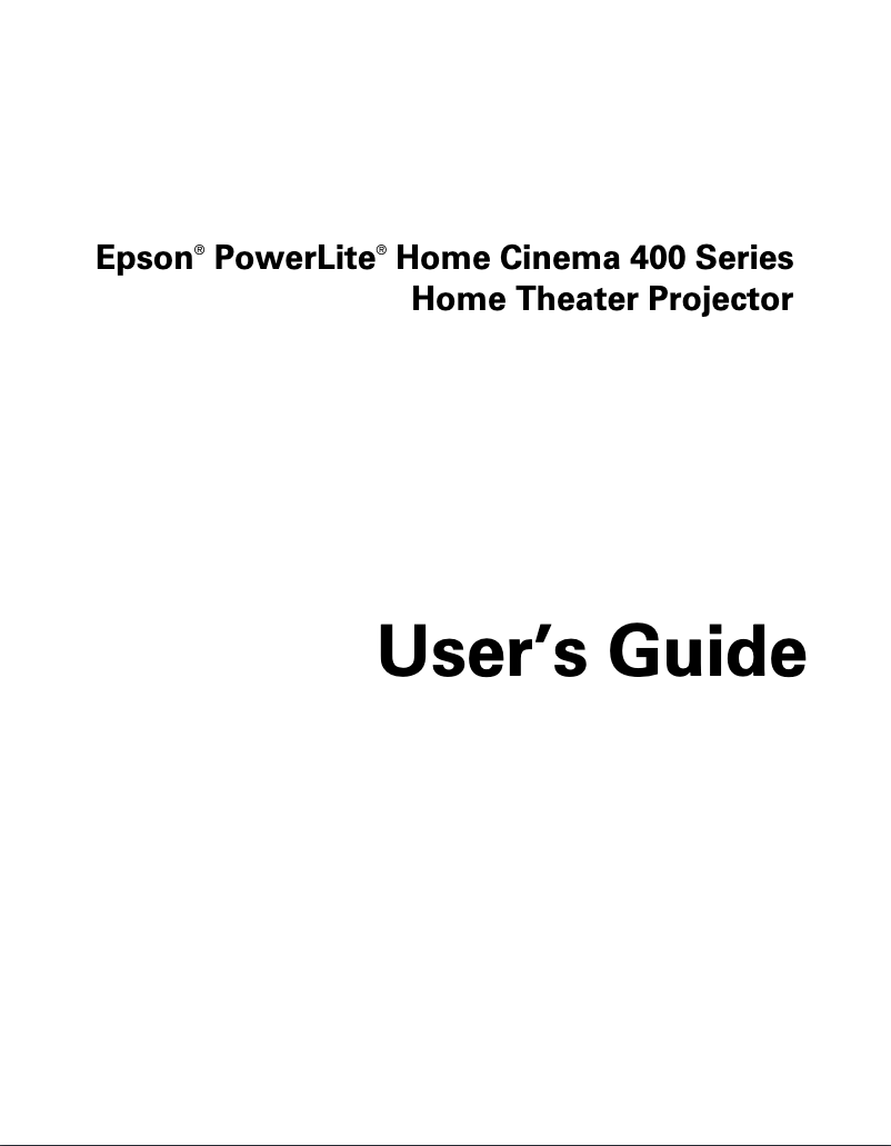 Image de la première page du manuel de l'appareil PowerLite Home Cinema 400