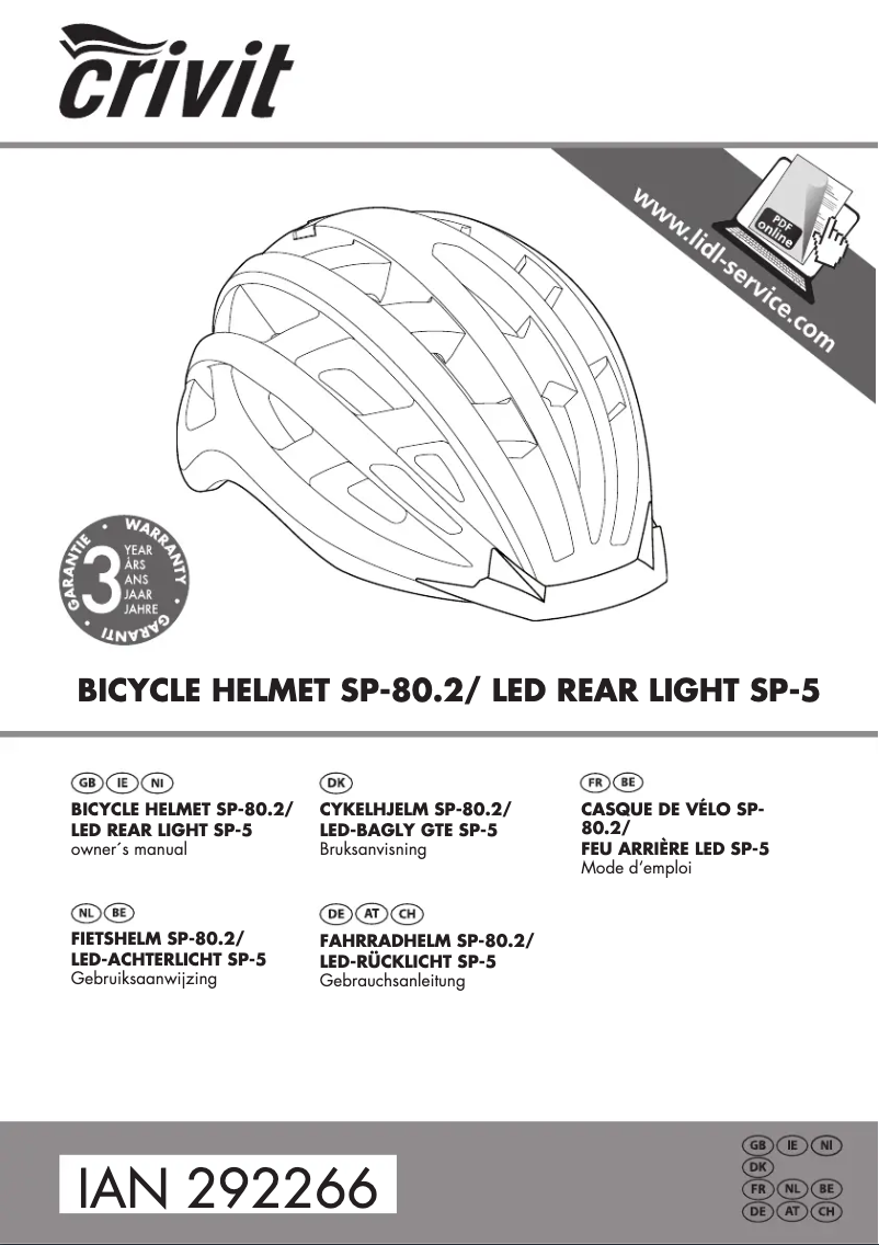 Page 1 of the manual User Manual Crivit IAN 292266