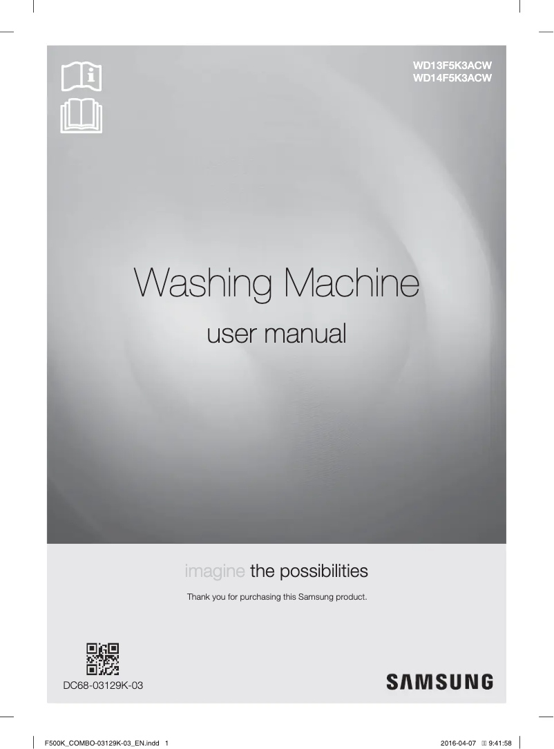 Page 1 of the manual User Manual Samsung WD14F5K3ACW