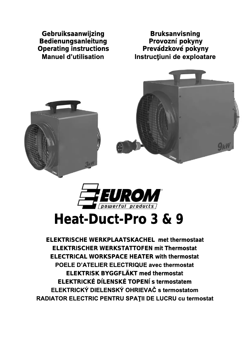 Page 1 of the manual User Manual Eurom Heat-Duct-Pro 3