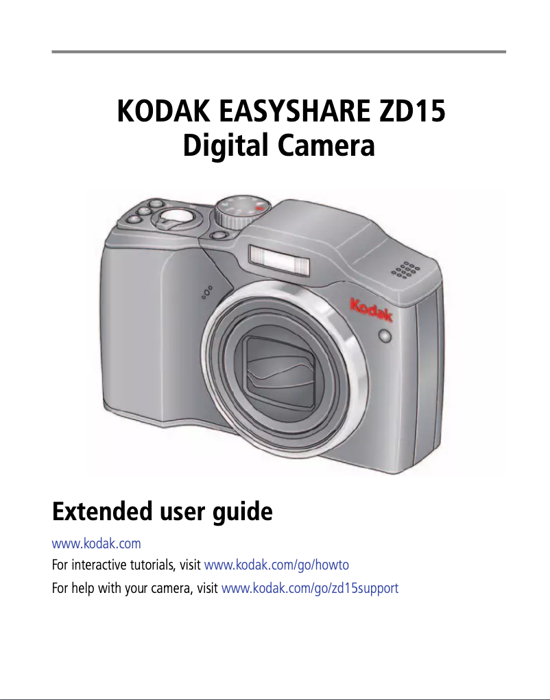 First page image of the manual for EasyShare ZD15