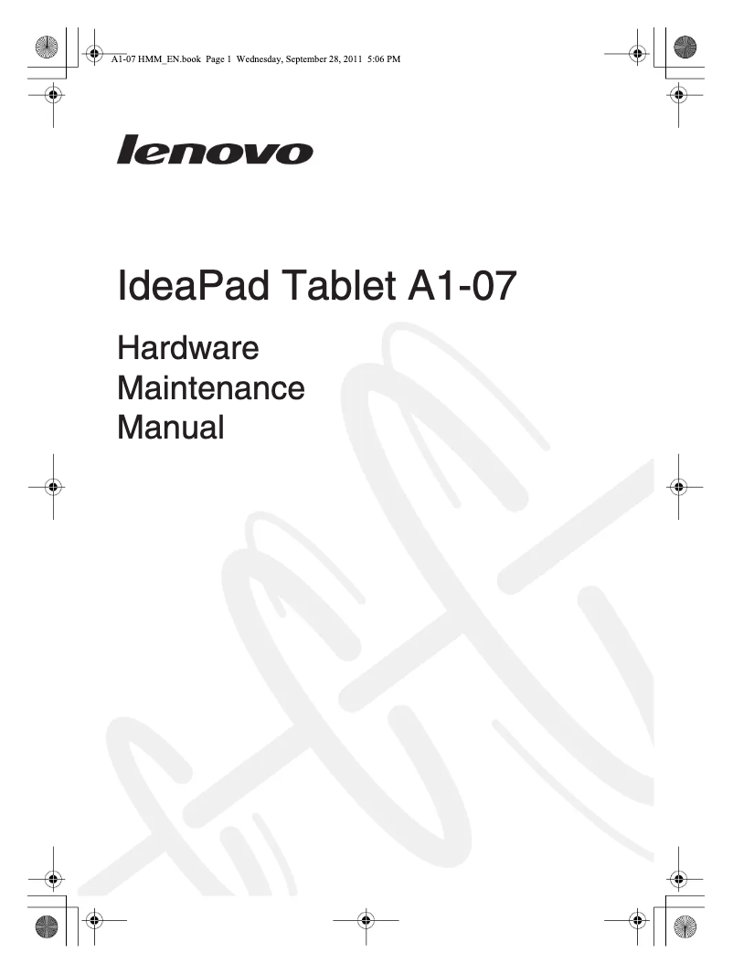 First page image of the manual for IdeaPad A1-07