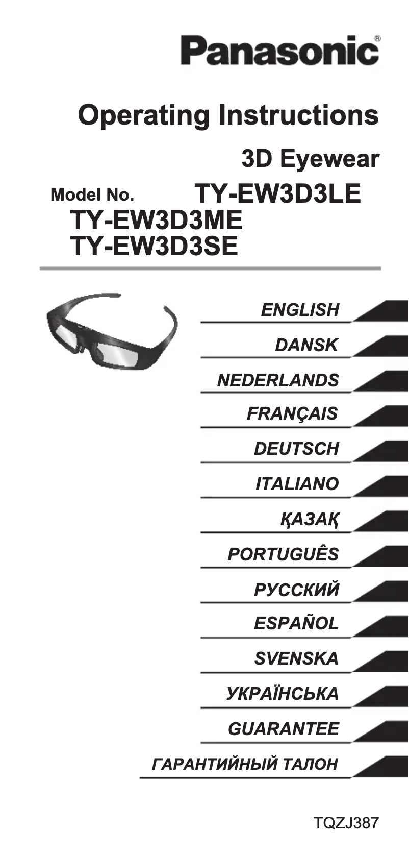 Page 1 of the manual User Manual Panasonic TY-EW3D3S
