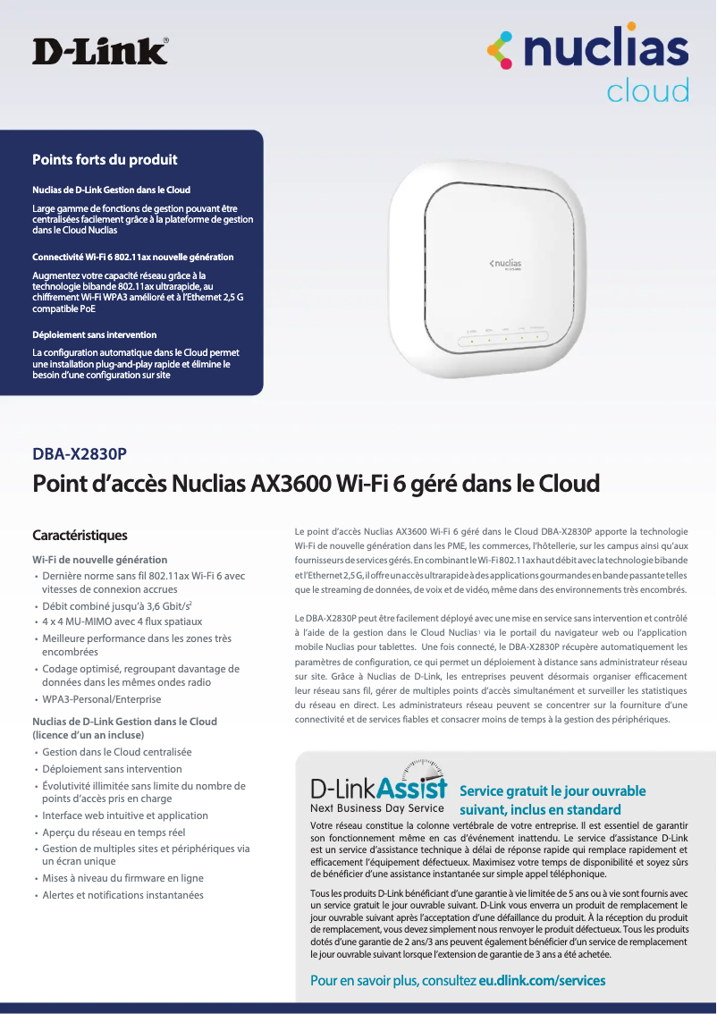 First page image of the manual for DBA-X2830P