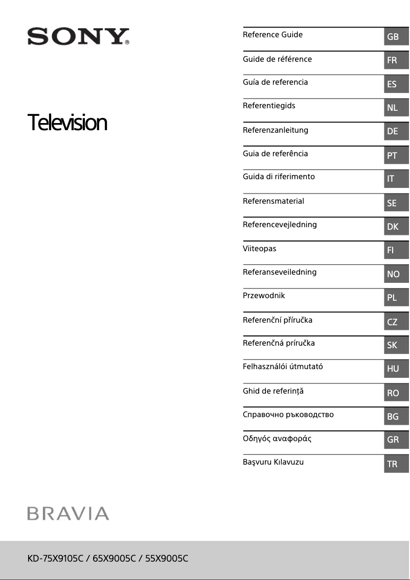 Page 1 of the manual User Manual Sony Bravia KD-55X9005C