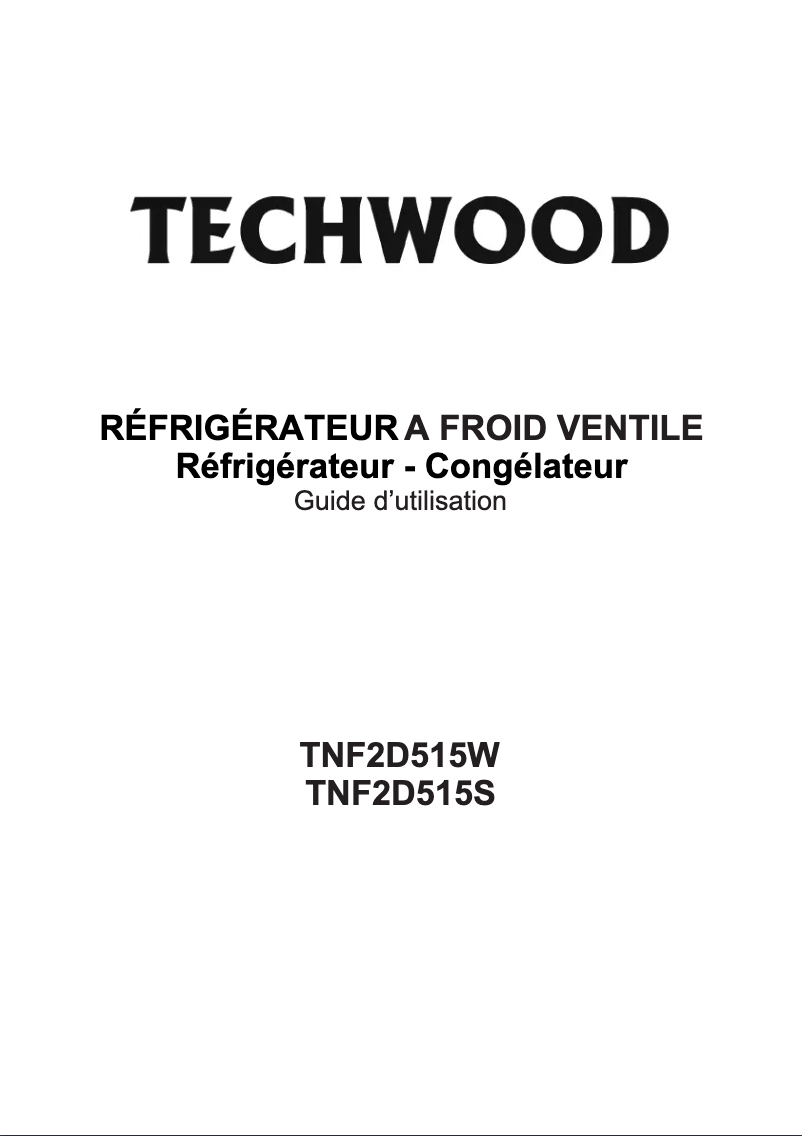 Page 1 of the manual User Manual Techwood TNF2D515W