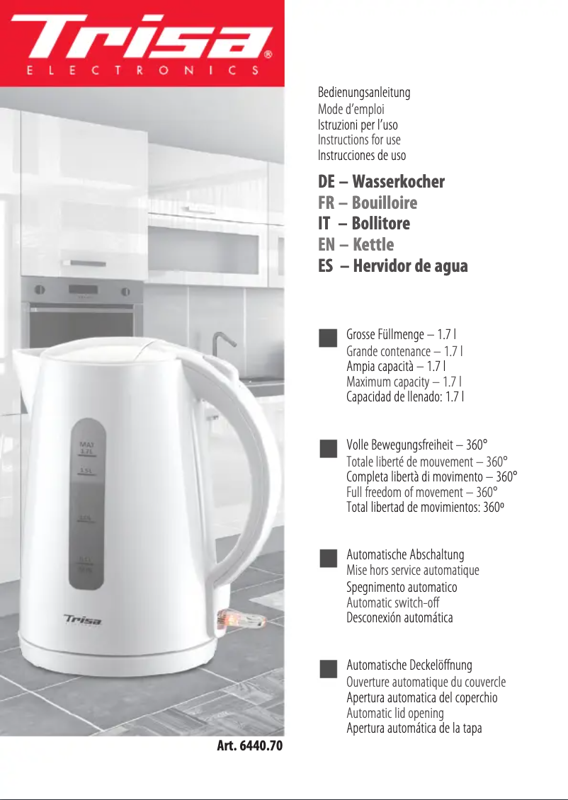 First page image of the manual for Flash Boil 6440.70