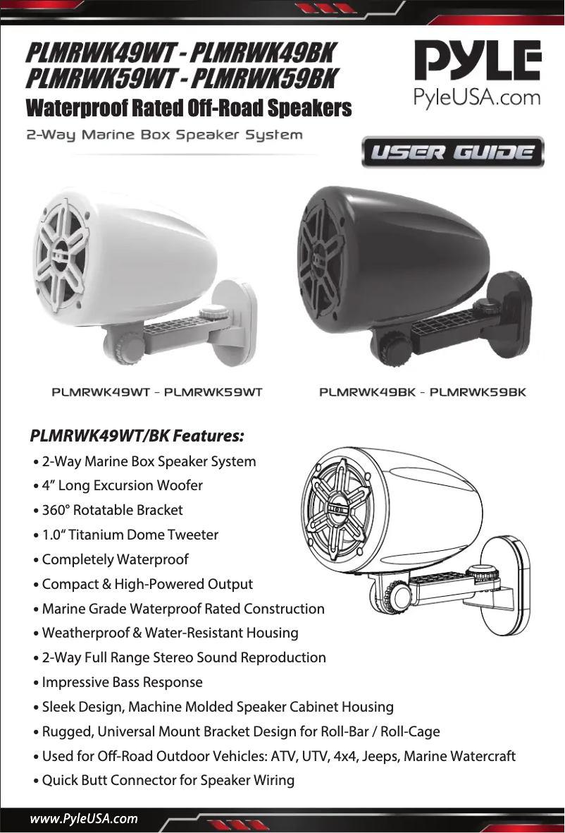 First page image of the manual for PLMRWK59BK