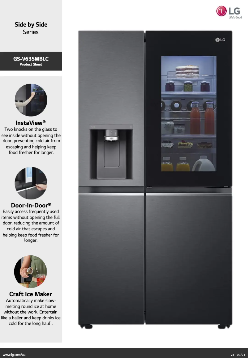 First page image of the manual for GS-V635MBLC