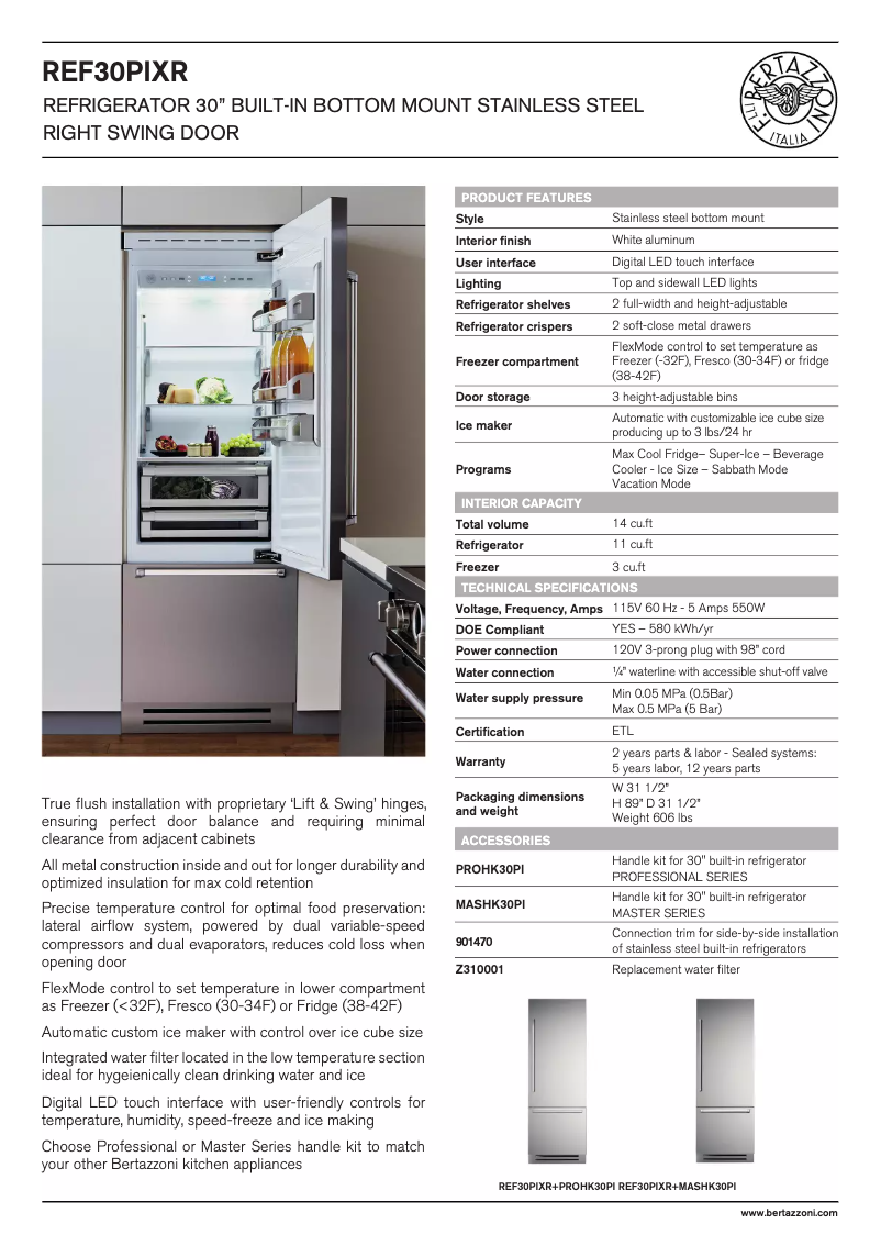 First page image of the manual for REF30PIXR