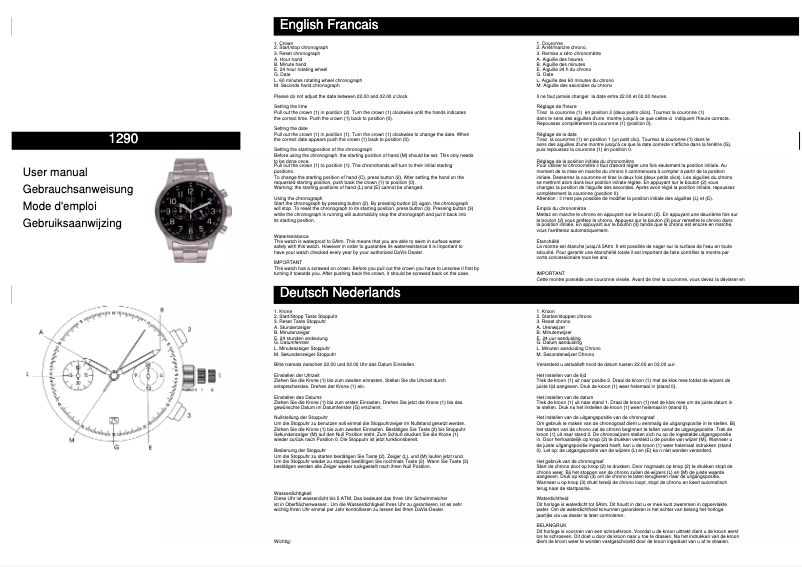 First page image of the manual for 1290